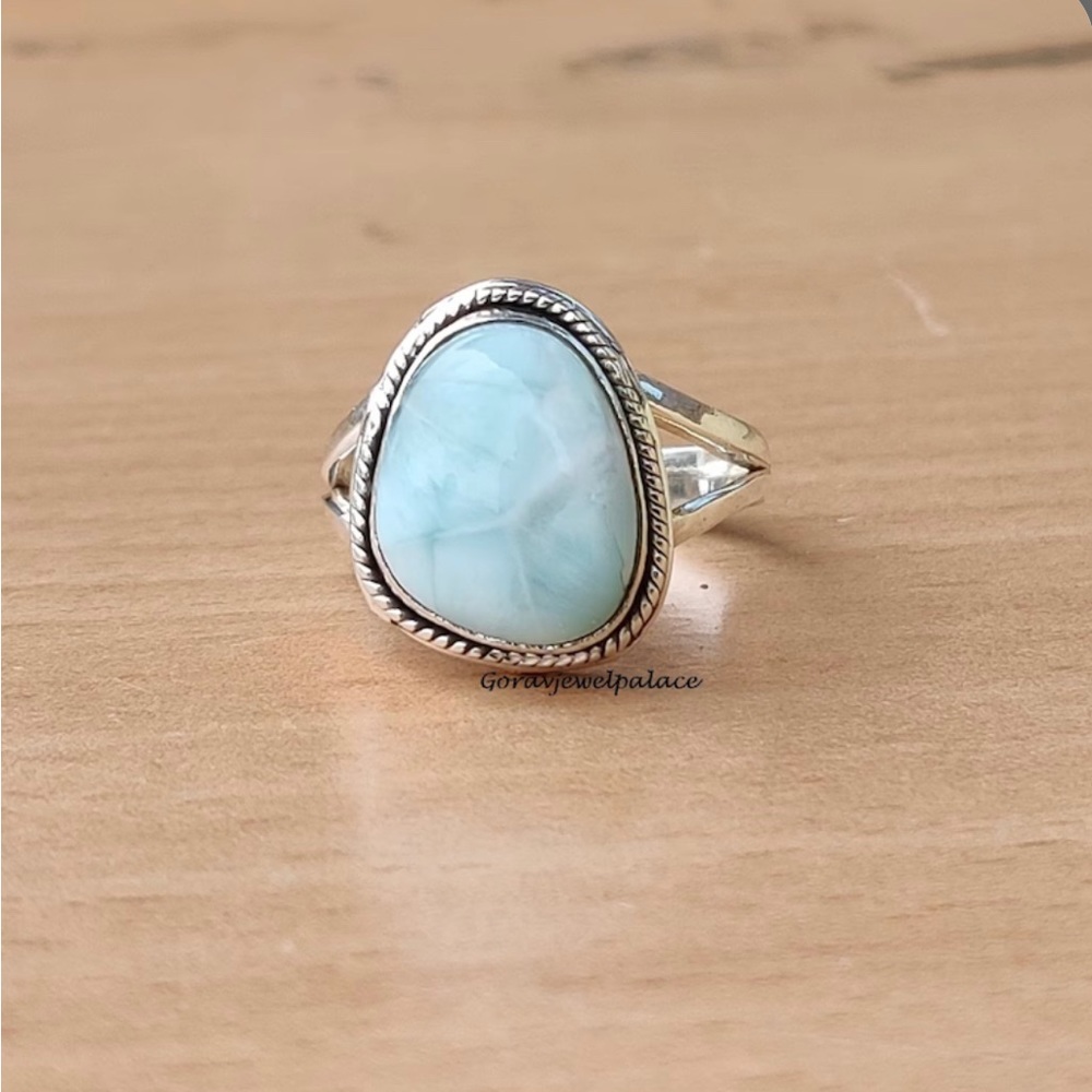 Larimar Handmade Ring, 925 Sterling Silver NWOT